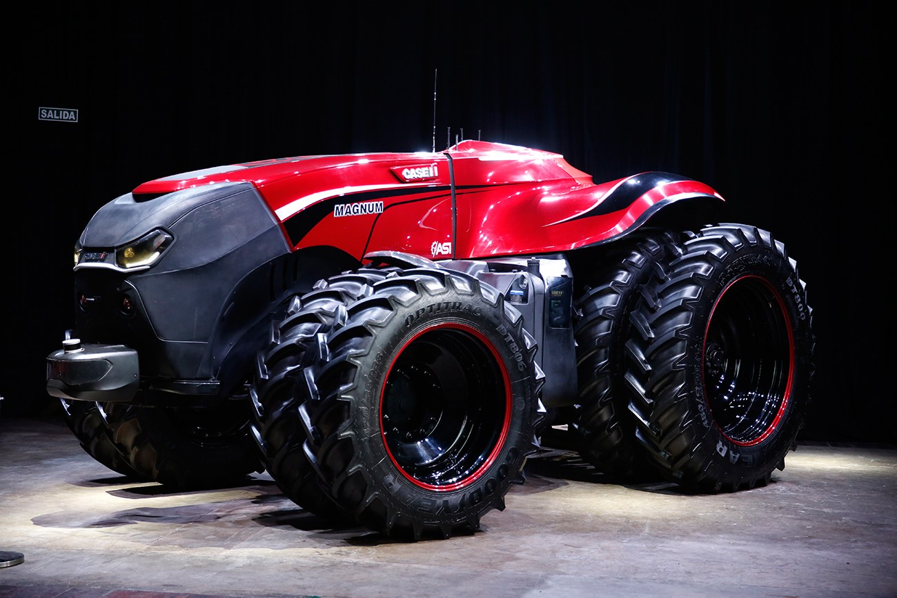 Tractor Autónomo Case IH durante su presentación en Argentina en 2017.