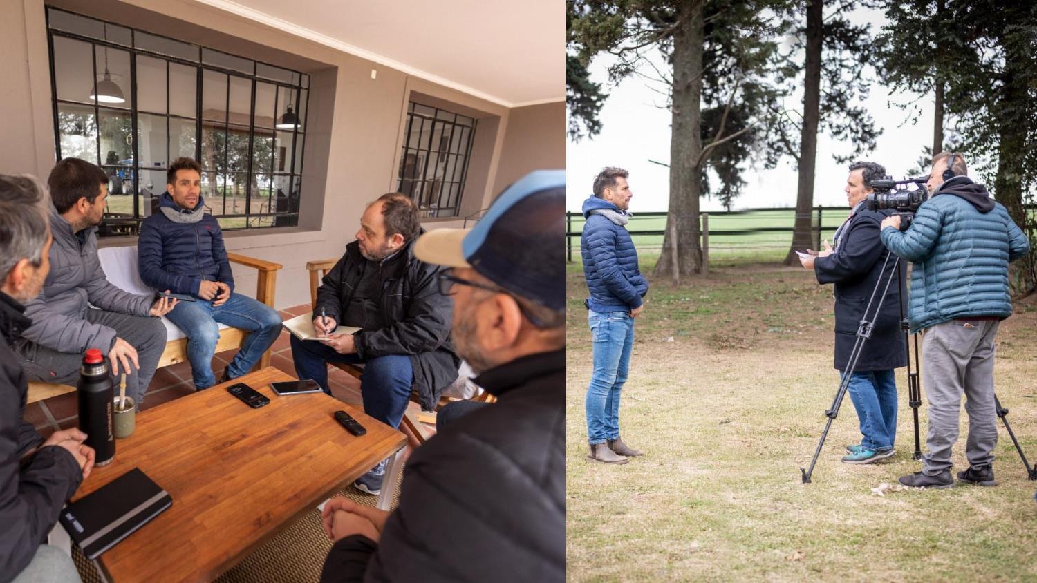 Dos escenas de entrevistas durante el encuentro. Composición del material original del caso.